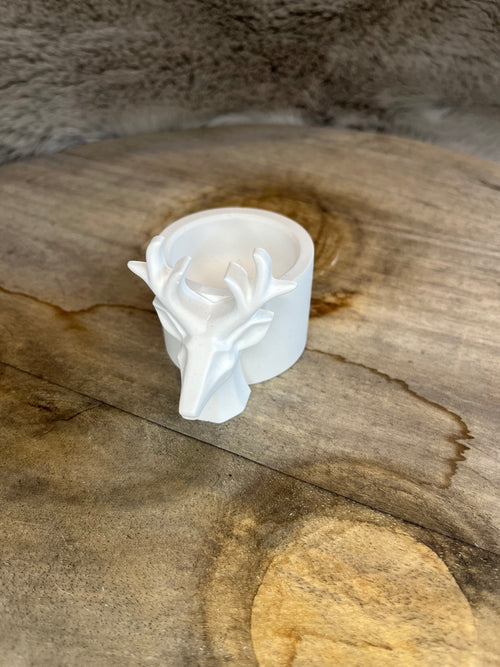 Hirschkopf Kerzenhalter – handgegossene Dekoration