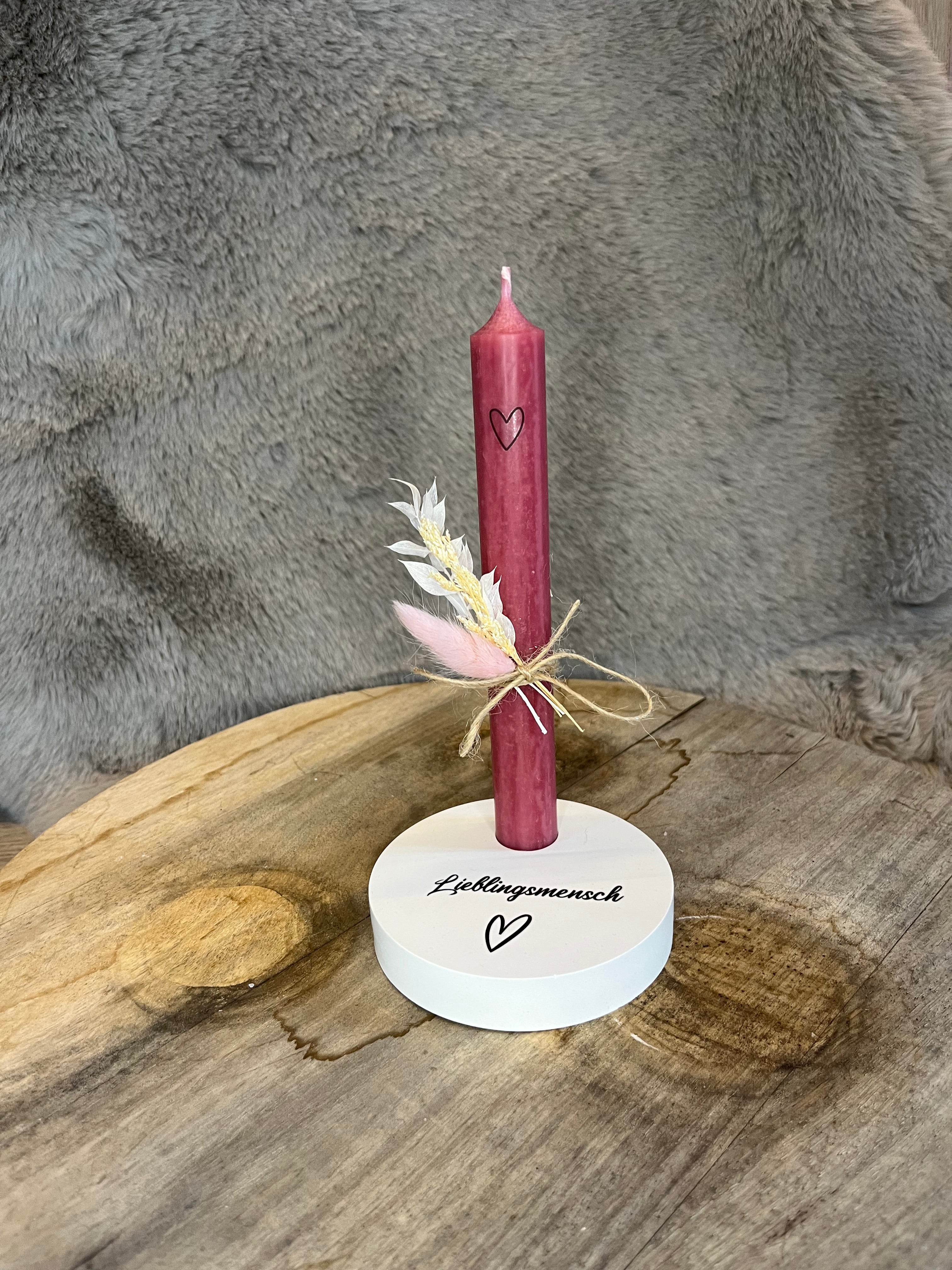 Kerzenhalter „Lieblingsmensch“ rund – handgegossene Dekoration