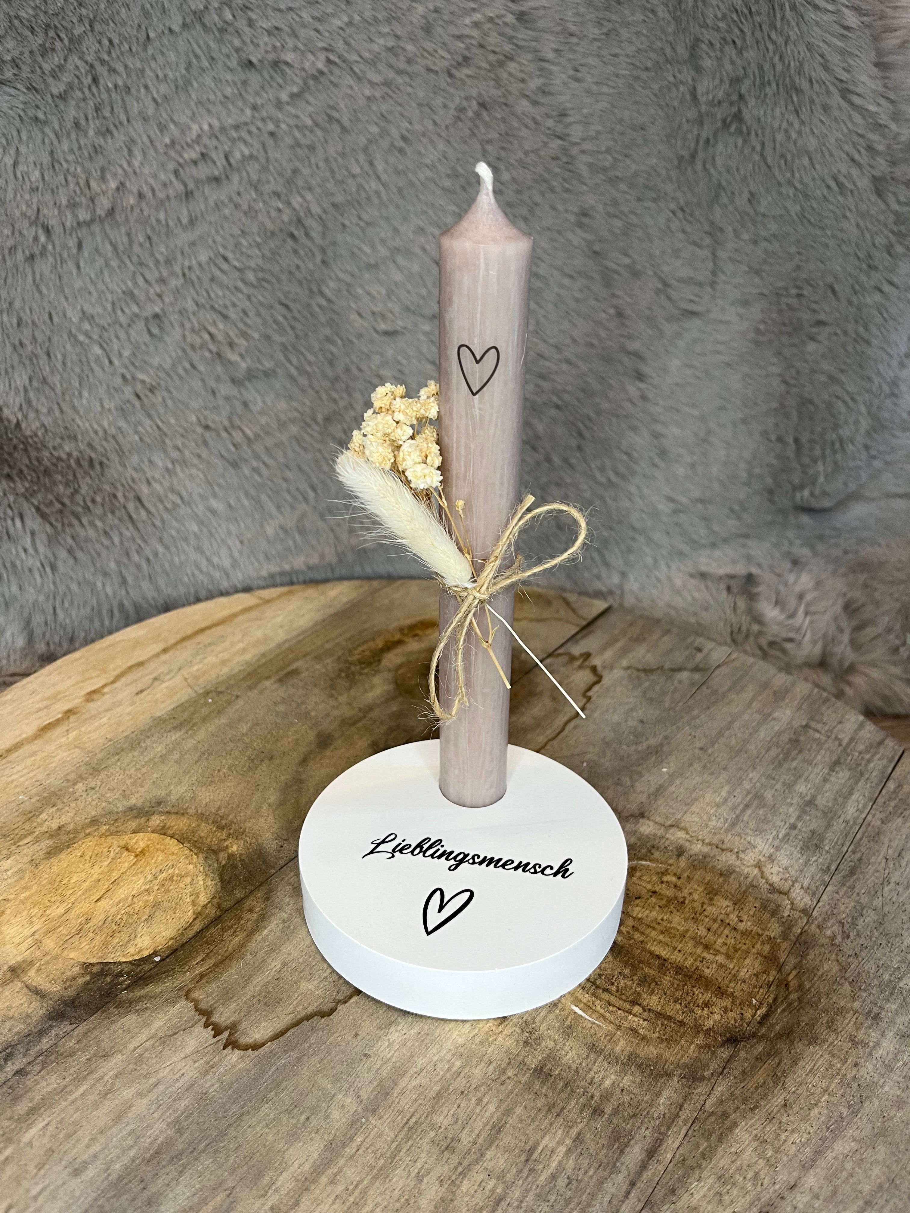 Kerzenhalter „Lieblingsmensch“ rund – handgegossene Dekoration